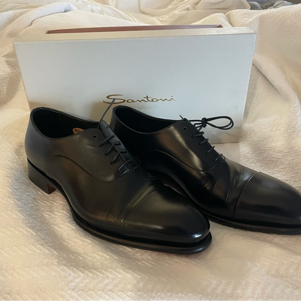 Santoni Isaac Cap Toe Oxford formal dress shoes